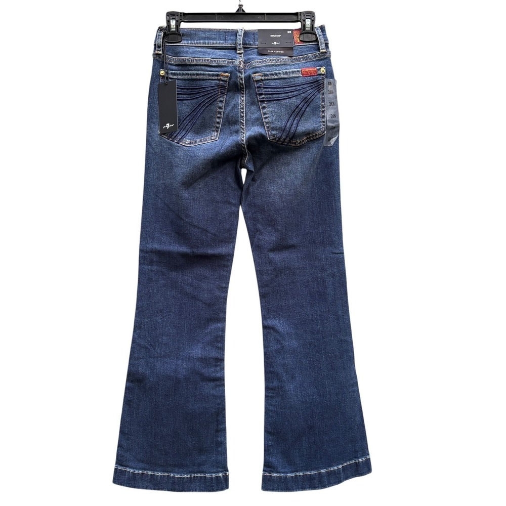 7 For All Mankind NEW Womens 26 Short Dojo Blue Slim Illusion Flare Jeans